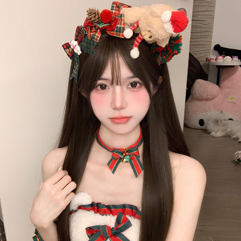 圣诞节可爱毛绒小熊发箍