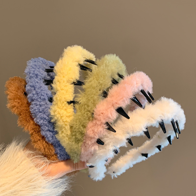 秋冬韩系毛绒带齿发箍