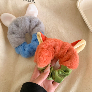 疯狂动物城朱迪尼克毛绒大肠发圈女卡通可爱超萌头绳发绳发饰秋冬