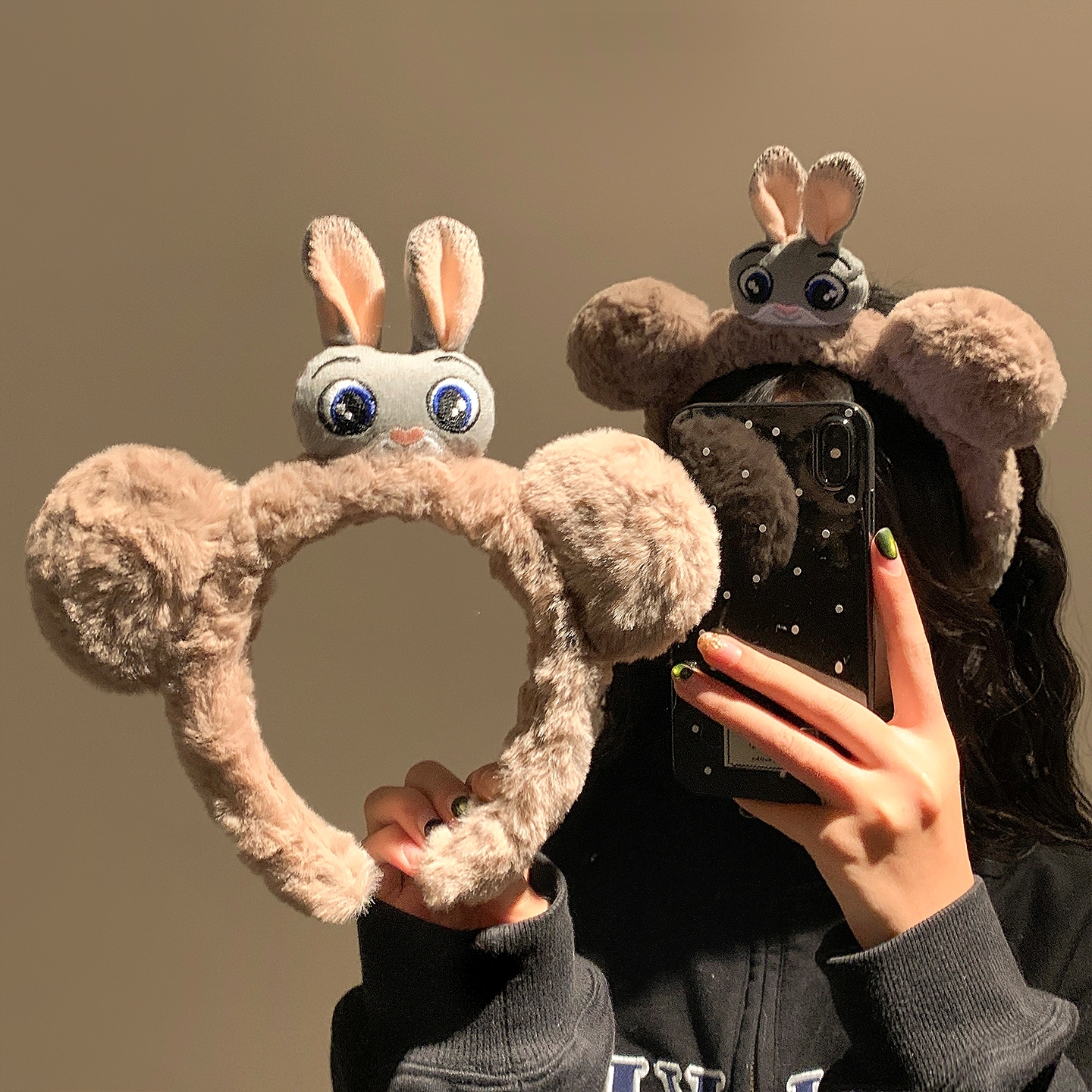 可爱朱迪兔子耳朵毛绒发箍