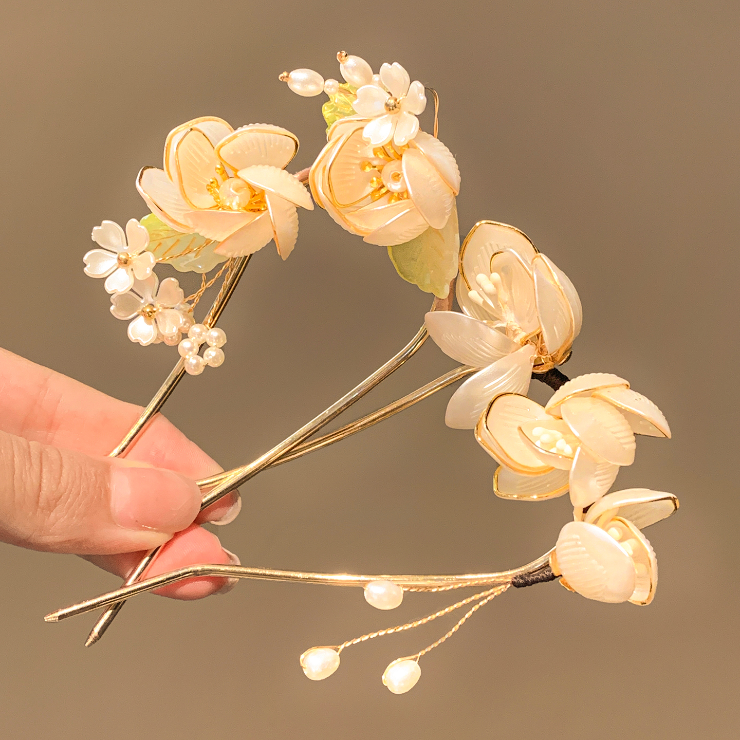 绝美超仙~白玉兰花朵发簪