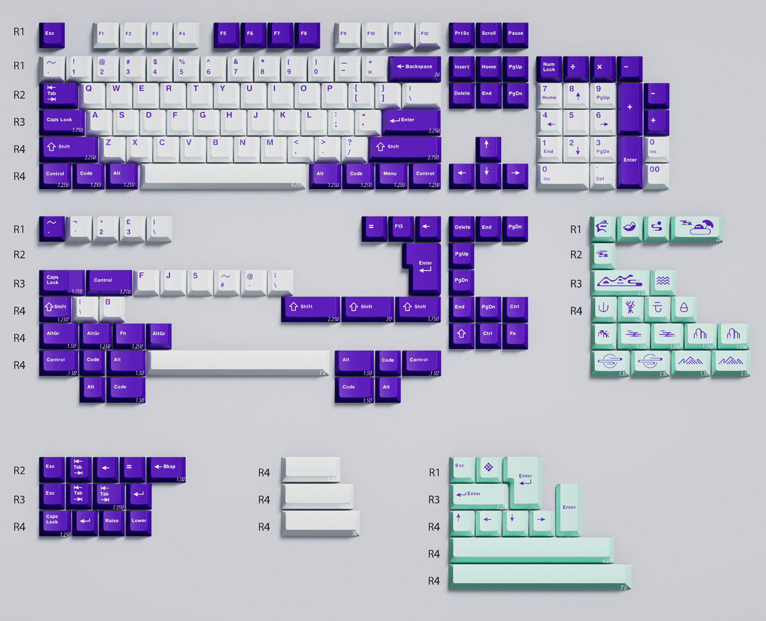 ZIYUN PBT 2색 키캡 - 85%PBT 함량 - 공동 구매 차량