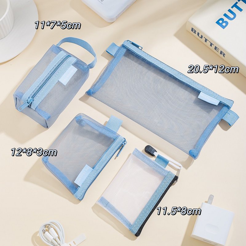 大容量透明可视尼龙收纳包数据线耳机线整理多功能数码收纳袋多用途小