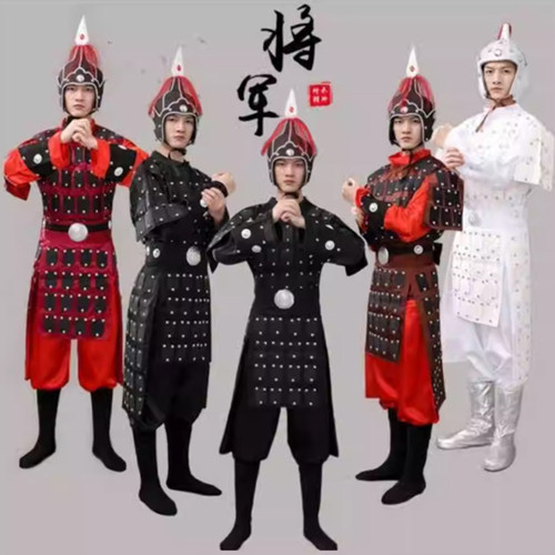 古装盔甲将军花木兰岳飞演出服成人侍卫满江红朗诵儿童古代士兵服