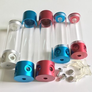 电脑水冷水箱亚克力透明圆柱水箱液冷分体散热水箱铝合金盖高品质