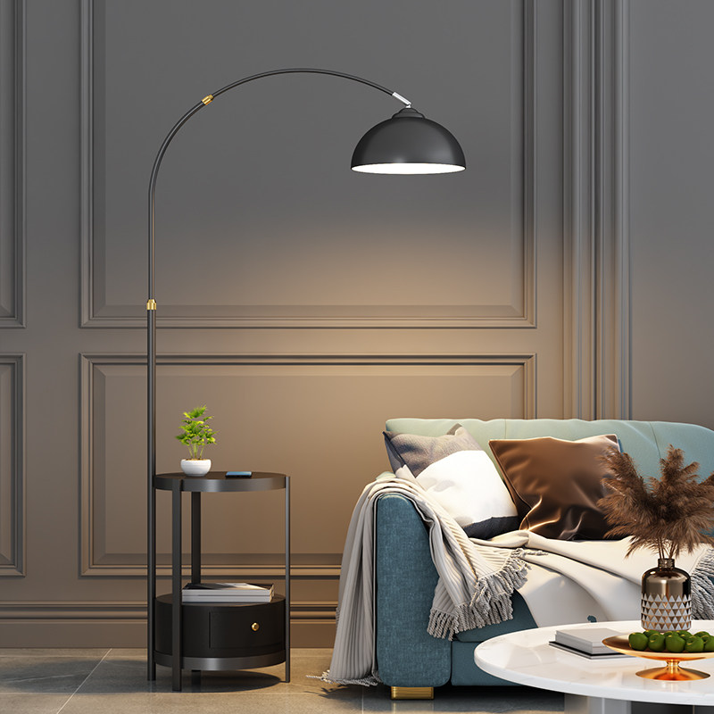 钓鱼灯落地灯客厅沙发旁边美式轻奢高级感置物茶几卧室床头柜台灯