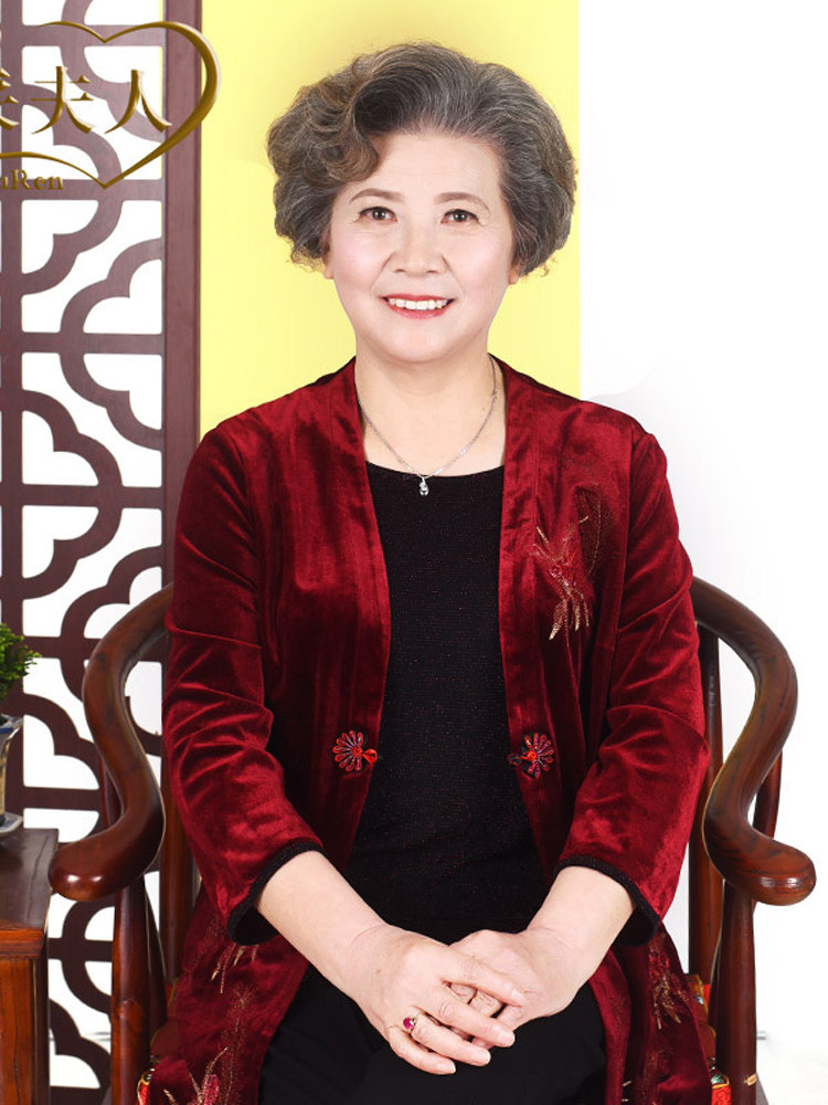 神采夫人妈妈两件套奶奶春秋季