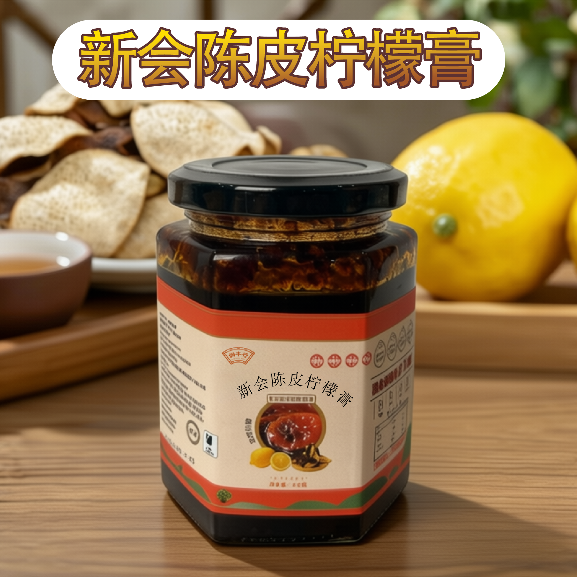 新会陈皮柠檬膏香浓郁地道自然生晒冲泡新会天马陈皮