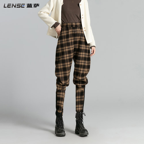 蓝萨2025秋冬新款格子裤