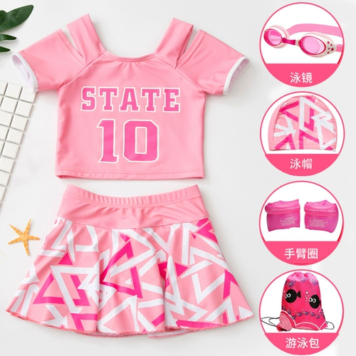 Детский купальник, раздельный милый наряд маленькой принцессы для плавания, подходит для подростков, коллекция 2021