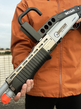 手动上膛单发一键变形抛壳SPAS-12软弹发射器喷子霰弹来福玩具枪