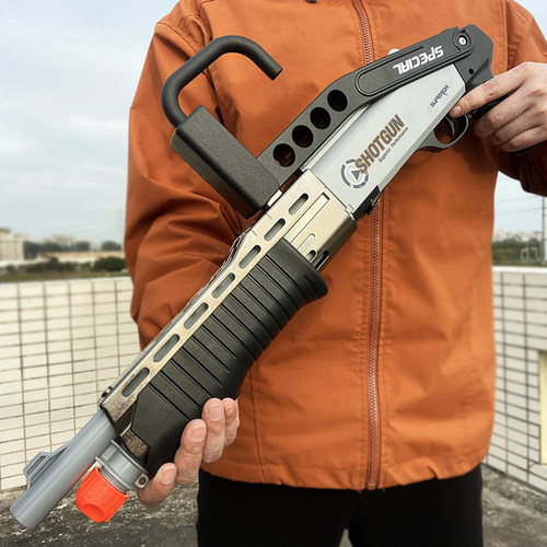 手动上膛单发一键变形抛壳SPAS-12软弹发射器喷子霰弹来福玩具枪
