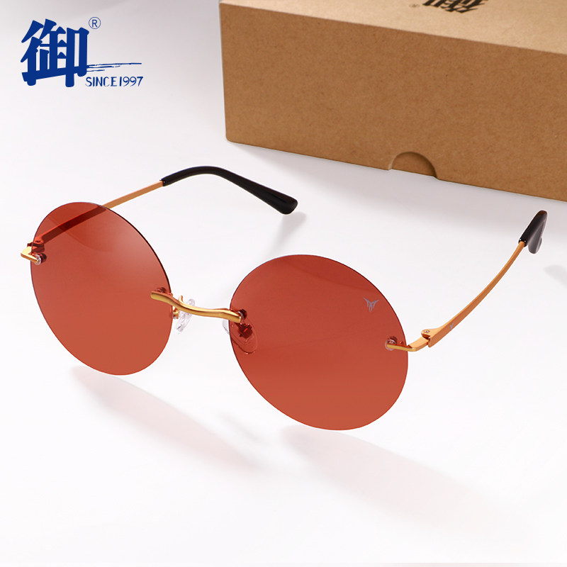 御牌2022年新品圆形复古增晰镜d2212钓鱼路亚开车户外偏光太阳镜