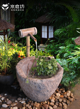 庭院覆古流水摆件循环水景观客厅落地假山鱼池喷泉民宿造景装饰品