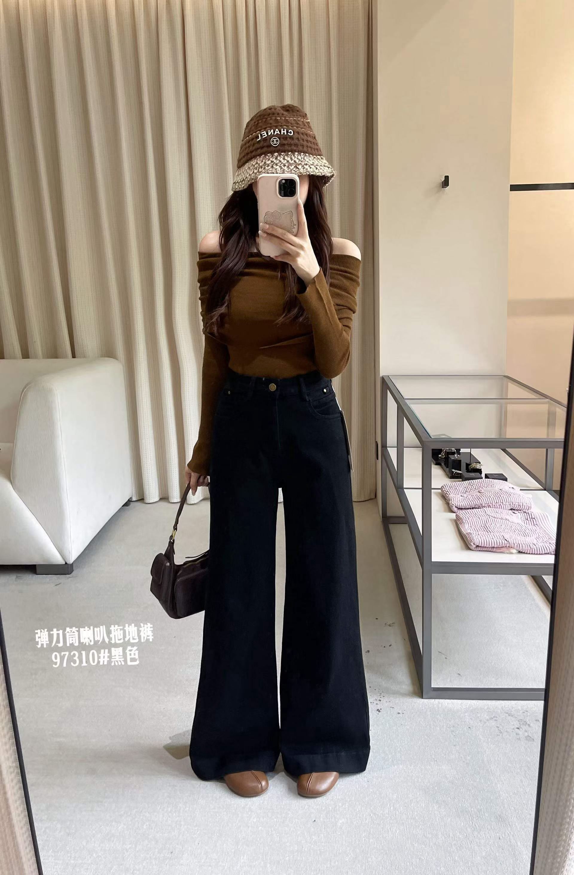 2026秋季新款韩版时尚百搭高腰显瘦弹力筒喇叭拖地裤牛仔裤女长裤