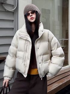 2026冬季新款韩版宽松显瘦立领苹果绿短款羽绒服女百搭保暖外套潮