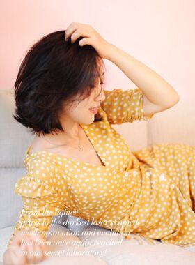PG DVF黄色波点连衣裙2023夏季复古碎花桔梗法式一片式茶歇裹身裙