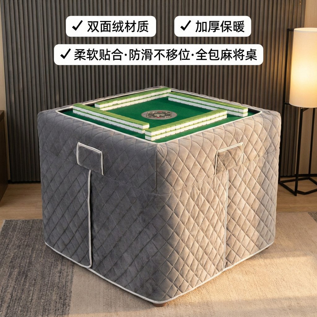 烤火罩麻将机电炉罩加厚夹棉正方形加绒电暖炉桌面布罩正方形防水