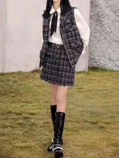 欧家五加5+春秋优雅淑女气质修身A字小香风半身裙短裙2NN4070710