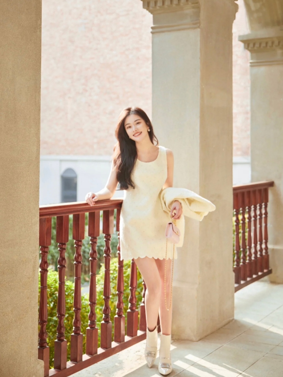 欧家正品专柜1090小香风高级无袖连衣裙背心裙气质千金1NP404142F