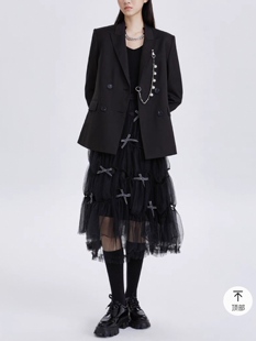 西装 欧五加5 春夏宽松bf设计款 女新款 外套双排扣通勤休闲西服 正品