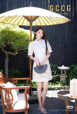 知恩GCCG正品新款秋复古国风新中式宫廷风印花改良旗袍连衣裙2062