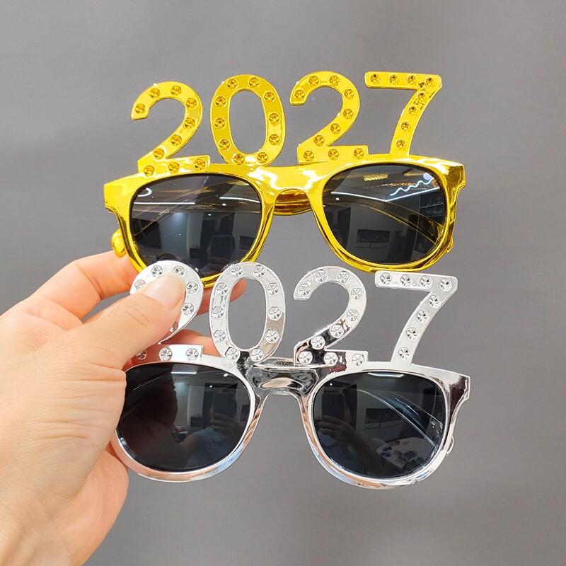 2027新年造型眼镜年会聚会拍照跨年氛围道具装饰眼镜数字搞怪墨镜
