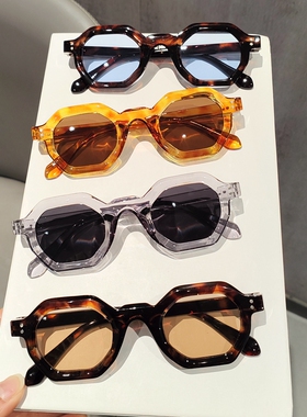 复古多边形小框防紫外线墨镜