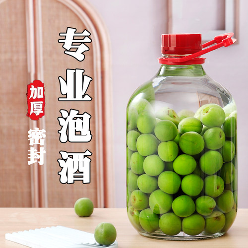 青梅泡酒瓶专用玻璃瓶加厚葡萄酒瓶子容器自酿泡酒罐密封提手瓶子 - 封面