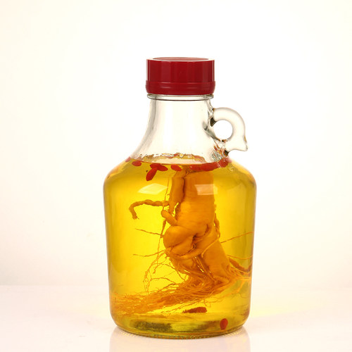 青梅泡酒瓶专用玻璃瓶加厚葡萄酒瓶子容器自酿泡酒罐密封提手瓶子
