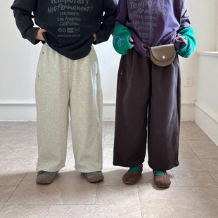 童裤2026春季新款韩系儿童基础百搭直筒卫裤男女童宽松休闲裤洋气