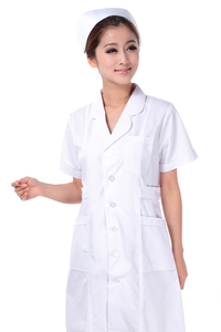 南丁格尔护士服夏装护士服短袖 医院美容院药店白大褂粉 白 蓝