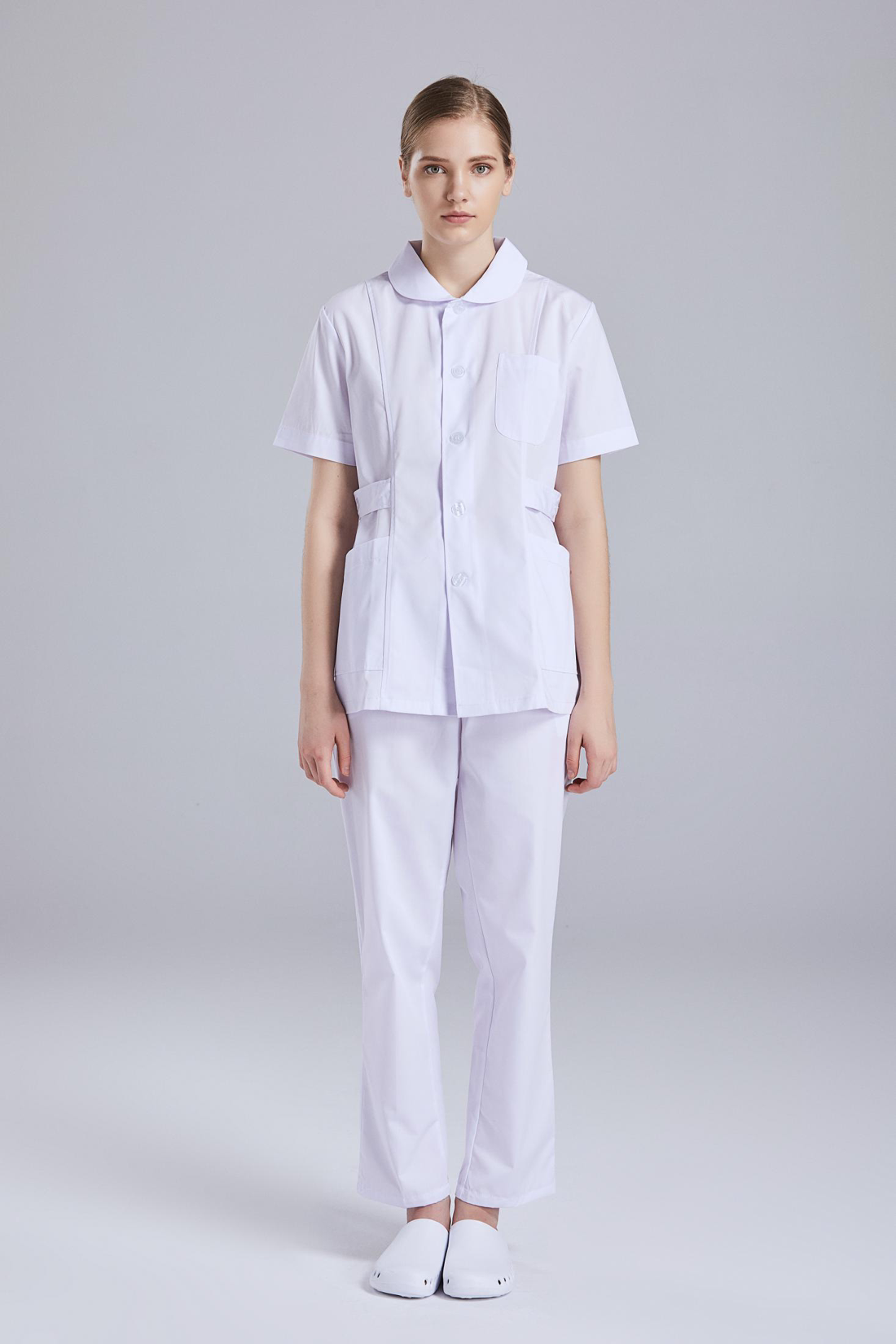 医生服分体套装娃娃领夏装短袖夏季护士服分体套装两件套
