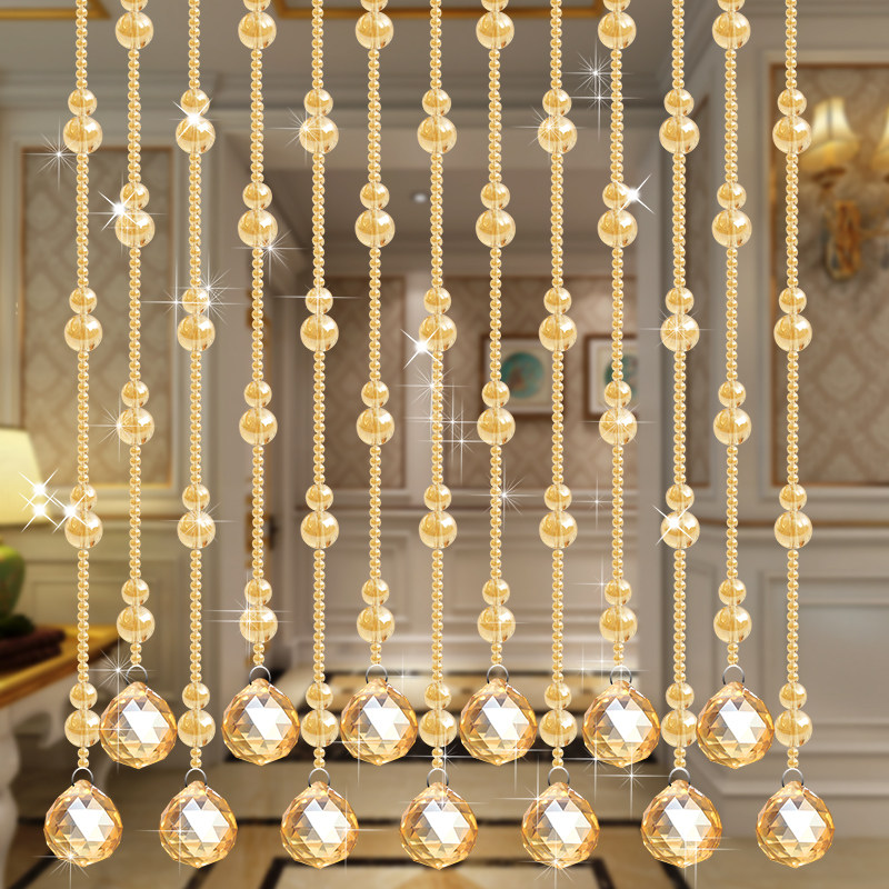 水晶葫芦珠帘隔断卧室餐厅卫生间门帘玄关过道阳台免打孔装饰挂帘