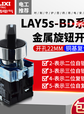 中国 德力西 XB2旋钮开关 三档旋钮 LAY5 二档开关BD21 23 25 31