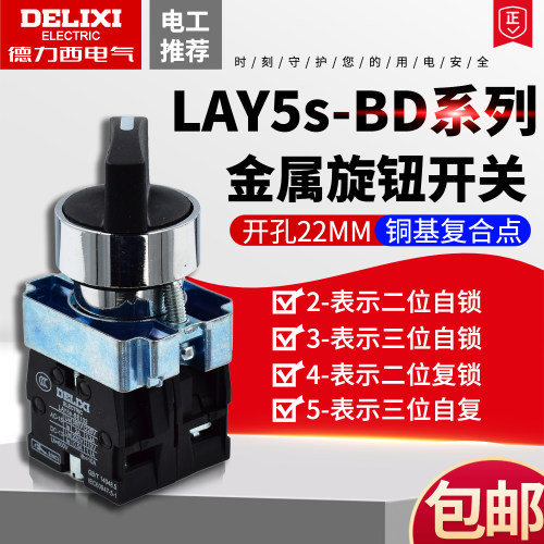 德力西旋钮开关LAY5sBDBG