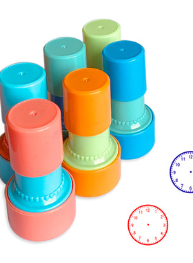 钟表印章 小学教具一二3年级儿童认识钟表模型时钟印章老师用教具