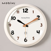 奶油风挂钟客厅家用2026新款 卧室静音挂表简约现代时钟表挂墙高级
