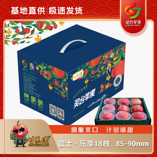 红富士苹果 85-90mm 18枚乐享装 甘果佬苹果 灵台苹果 顺丰包邮