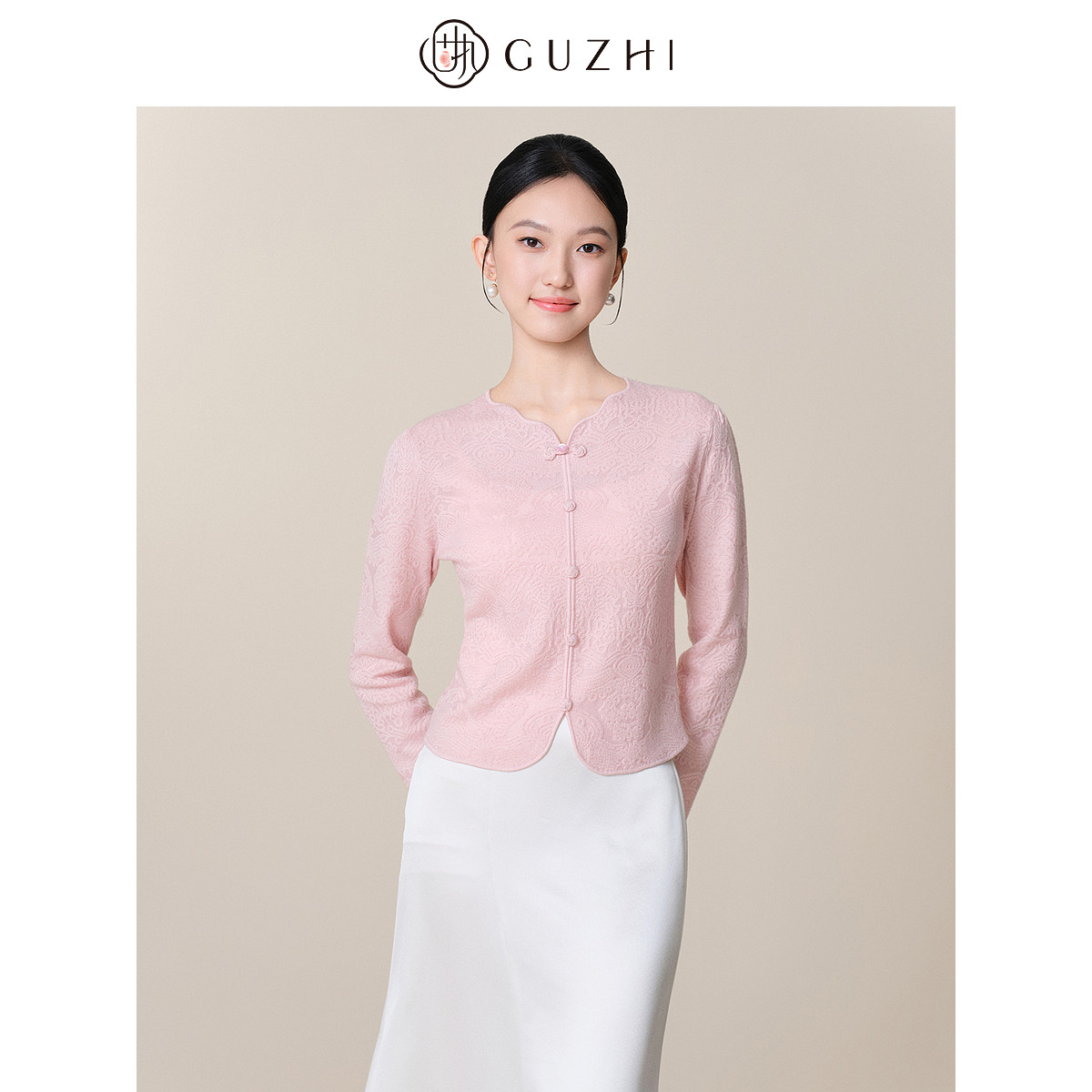固执新中式修身针织长袖毛衣女装