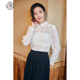 新款 新中式 立领钉珠镂空长袖 固执秋季 蕾丝衫 上衣10833SY08393