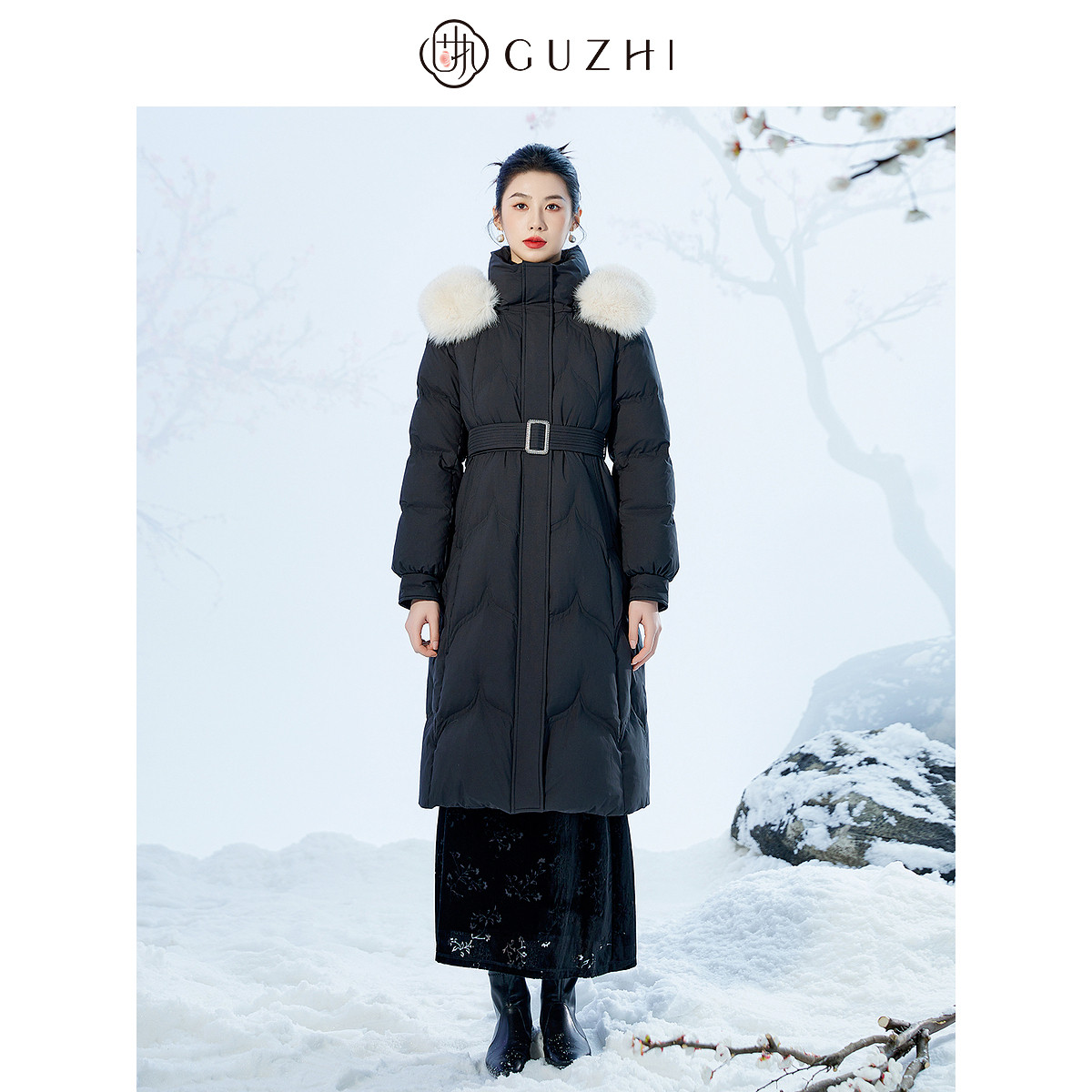 固执2025冬季新款带帽高领保暖厚毛领腰带中长鸭绒羽绒服外套女,女装/女士精品,羽绒服,淘宝优惠券,粉丝福利购,淘宝优惠卷