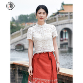 新款 新中式 立领流苏镂空蕾丝短袖 固执夏季 小衫 10842SY09212