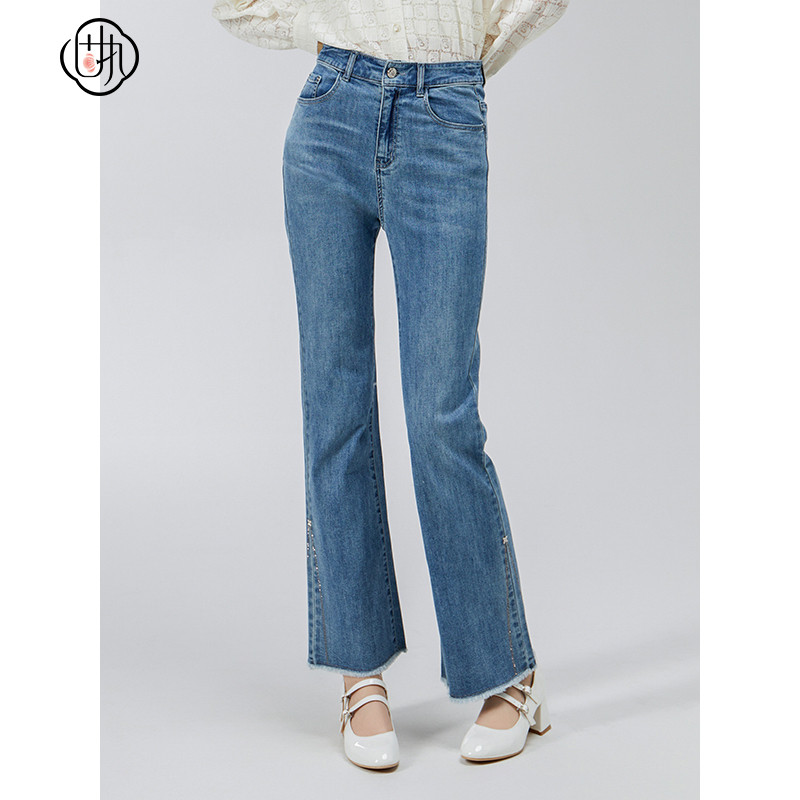 固执春季新款学院风高腰休闲百搭喇叭牛仔长裤32241KZ08915,女装/女士精品,牛仔裤,淘宝优惠券,粉丝福利购,淘宝优惠卷