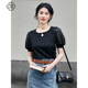 新款 针织衫 新中式 固执夏季 圆领泡泡袖 短款 女装 00042MY09329