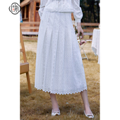 复古气质蕾丝百褶a字中长款 固执秋季 新款 半身裙10833BQ08308