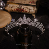 新款 蝴蝶结水钻锆石儿童皇冠发饰女童公主王冠女孩芭蕾舞演出头饰