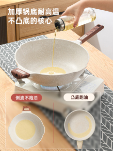 酷迈吉欧式麦饭石不粘锅带盖家用炒菜锅电磁炉燃气灶通用款平底锅