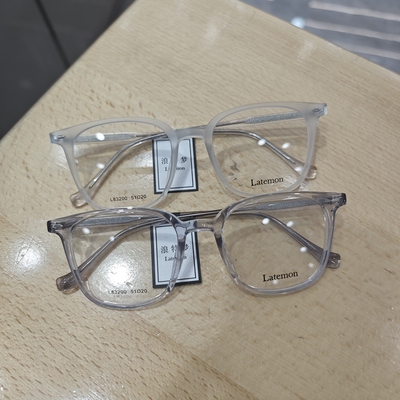 浪特梦近视眼镜框透明灰男款方框