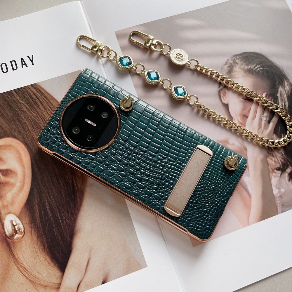 华为matex5手机壳时尚水钻手提链条中轴磁吸